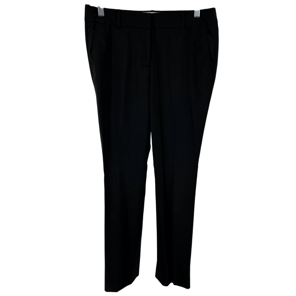J.Crew Wool Trousers Dress Pants Stretch Pockets Hook & Eye Straight Black 4T